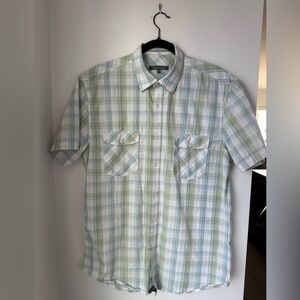 Britches Men's Light Green and White Checkered Shirt